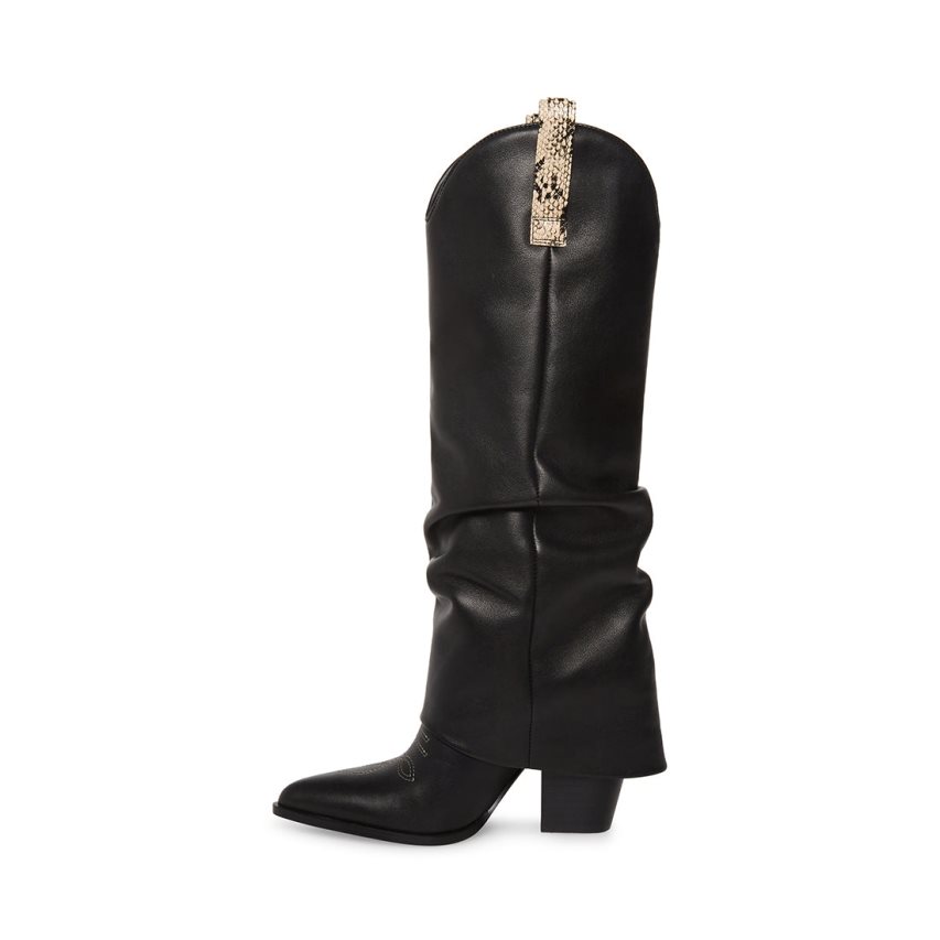 Botas Hasta La Rodilla Steve Madden Lassy Cuero Mujer Negras | ES YS3492